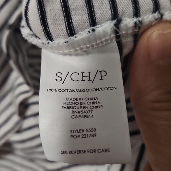 Cabi 5558 Women’s Skipper Tee Size S Black/White V-Neck Flutter Sleeves - Picture 5 of 5